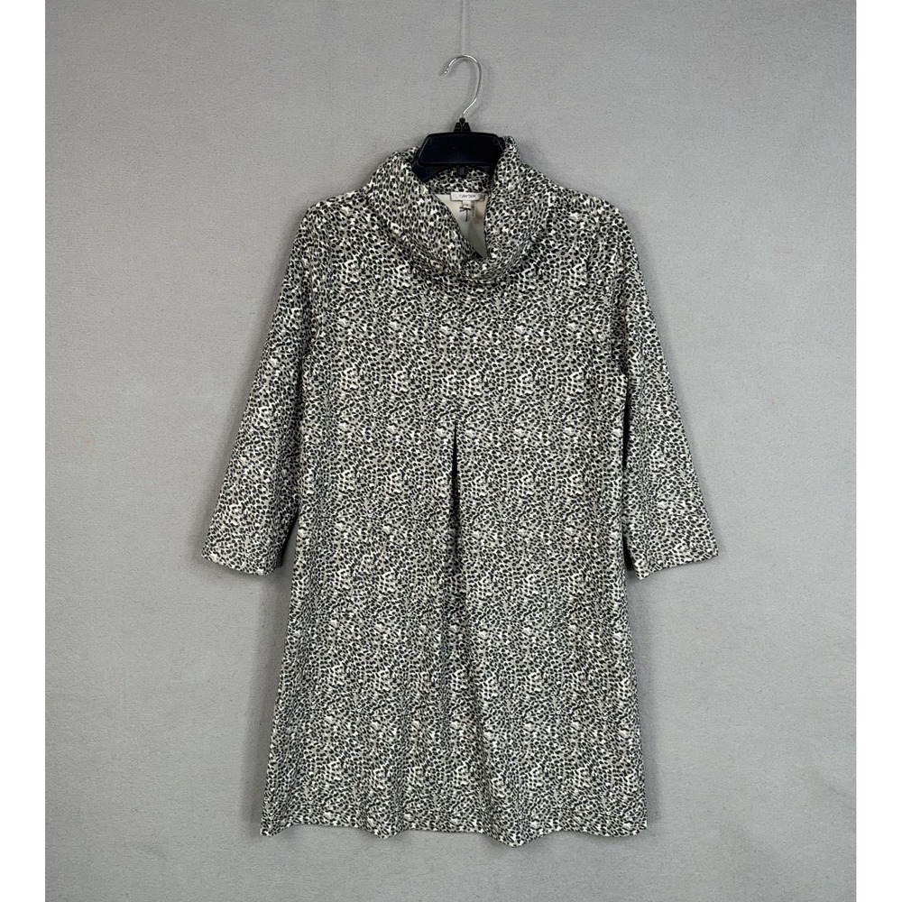 Tyler Böe Dress Womens Small Gray Animal Print Cowl Neck Sweater Pockets Stretch